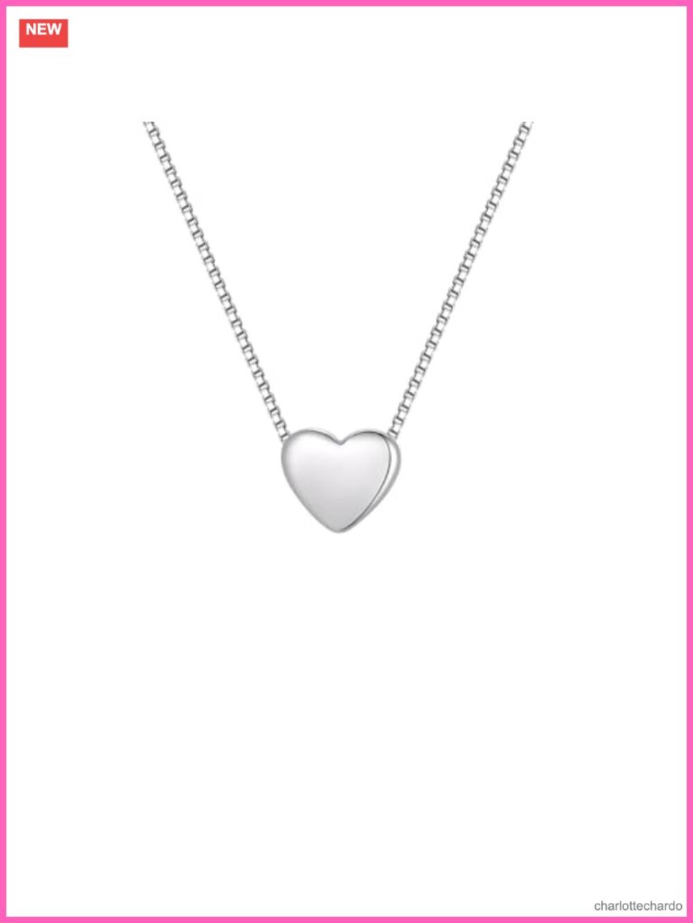 Silver Small Heart Pendant Necklace Dainty Layering Jewelry